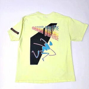 Rare Vintage 90s Neon Ocean Pacific Single Stitch Tee - M